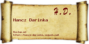 Hancz Darinka névjegykártya